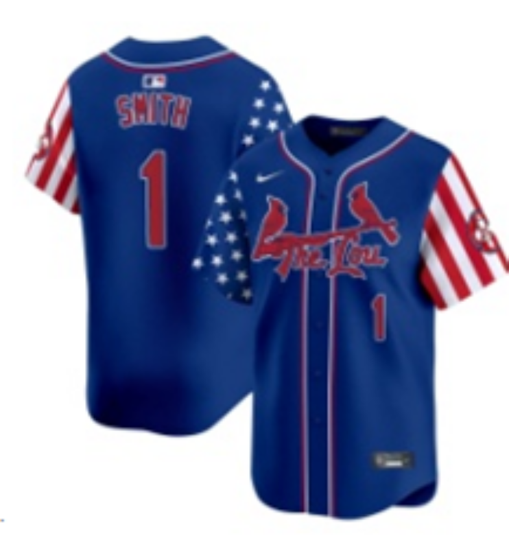 Men St.Louis Cardinals #1 Smith blue 2025 Nike Game MLB Jersey style 12